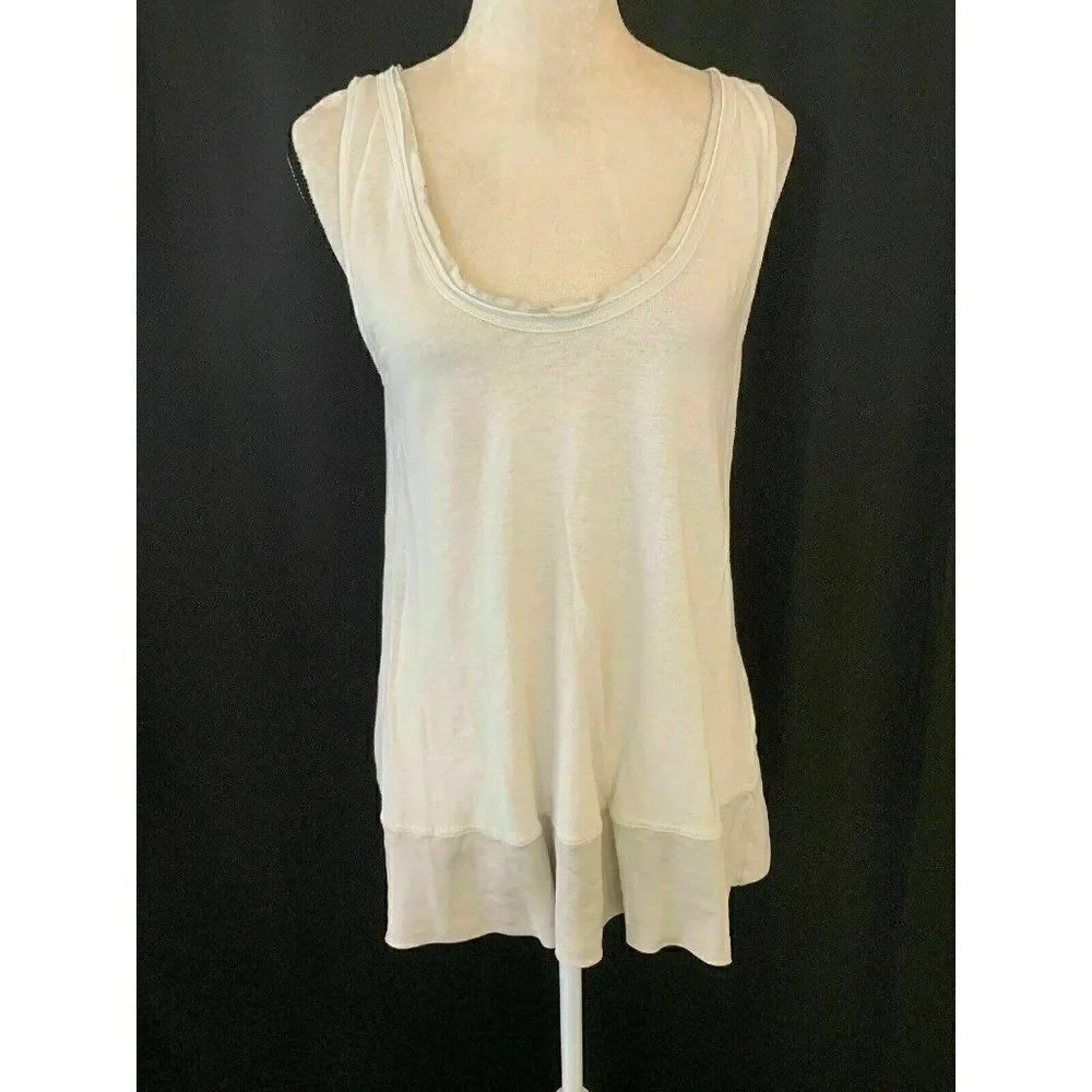 J Crew Ivory Scoop Neck Cotton Jersey tank top